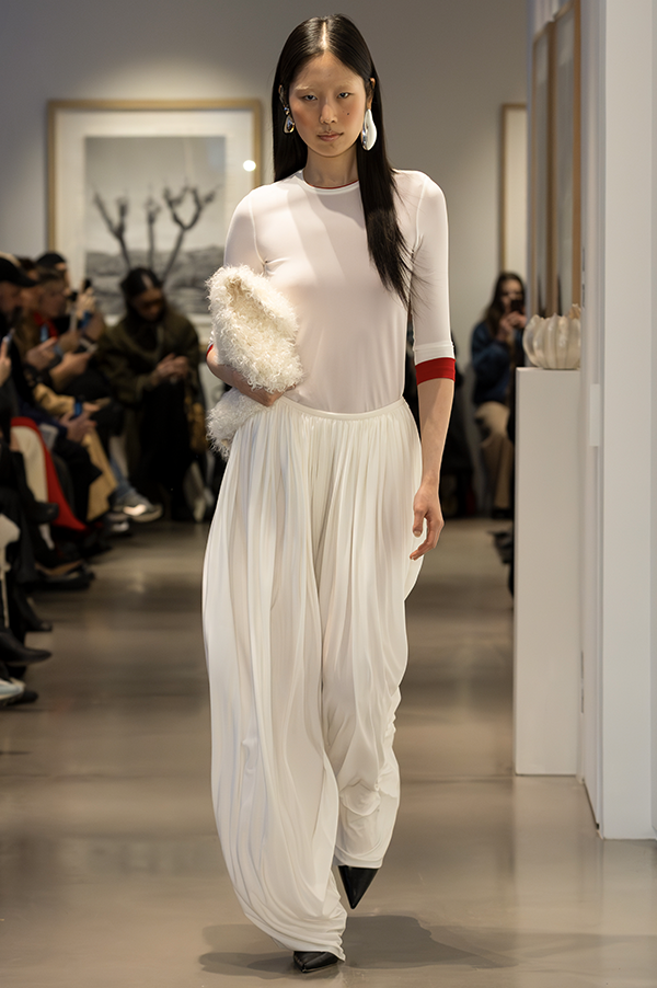 Gabriel Gathered Jersey Pants in White (Sold Out) – Des Kohan