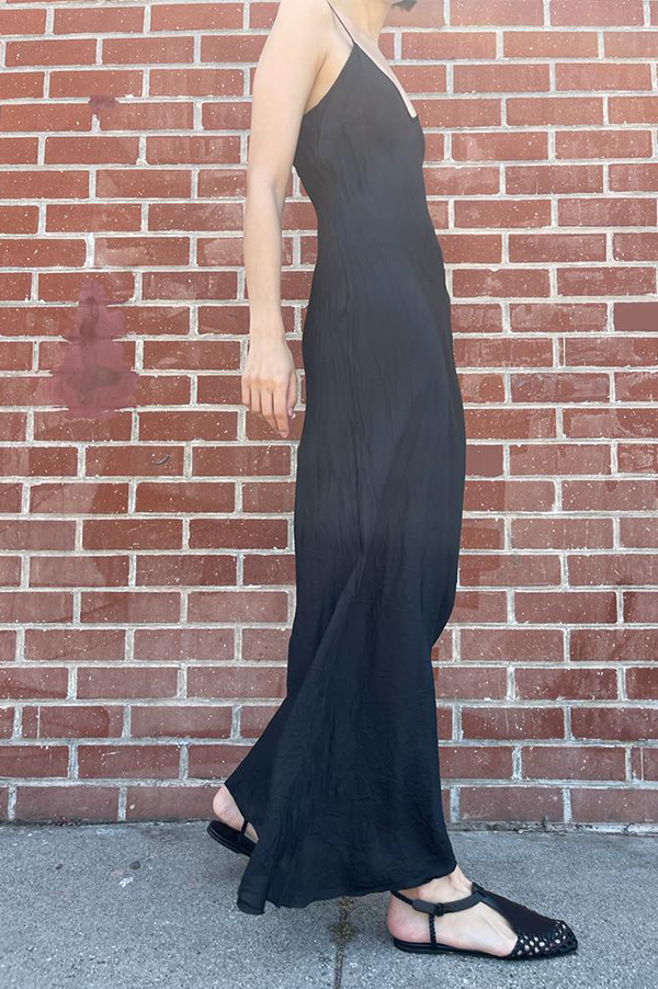 Floor-Length Bias Ankle Slip in Black – Des Kohan