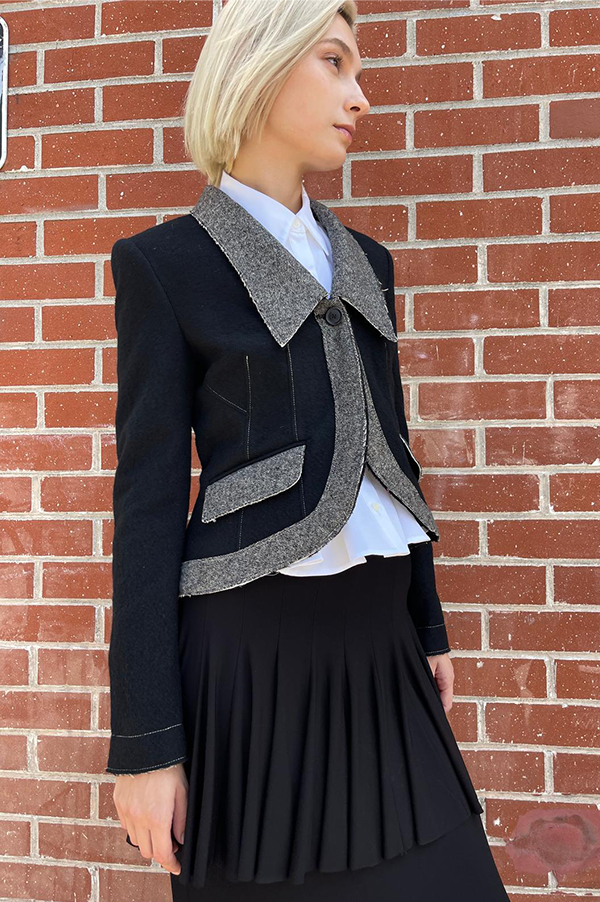 Davina Stretch Tweed Jacket in Black (Sold Out) – Des Kohan