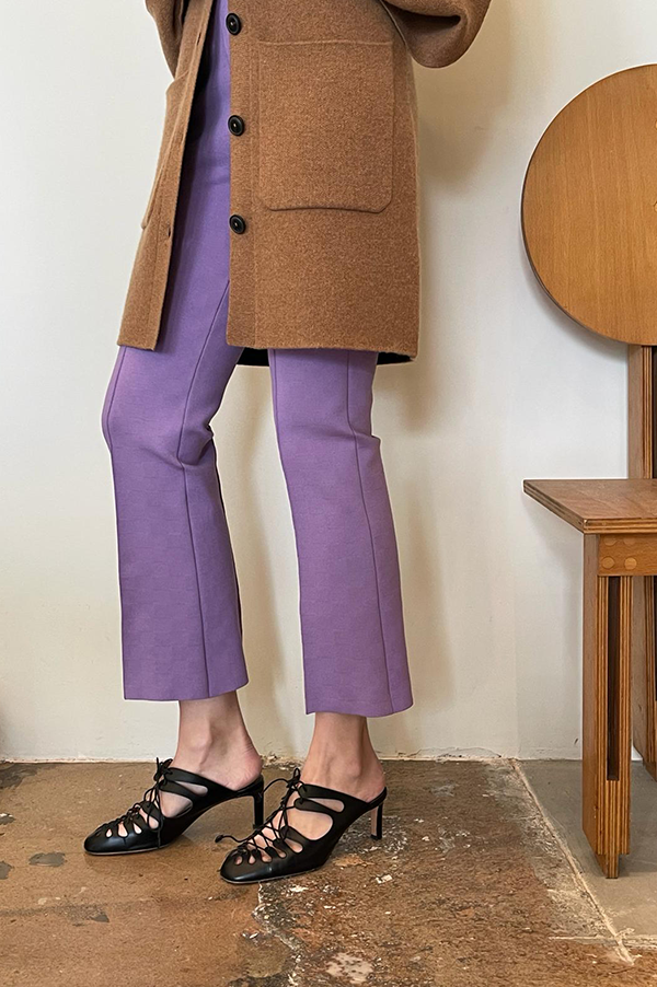 Kick Stretch-Cotton Pants in Subtle Jacquard Purple – Des Kohan