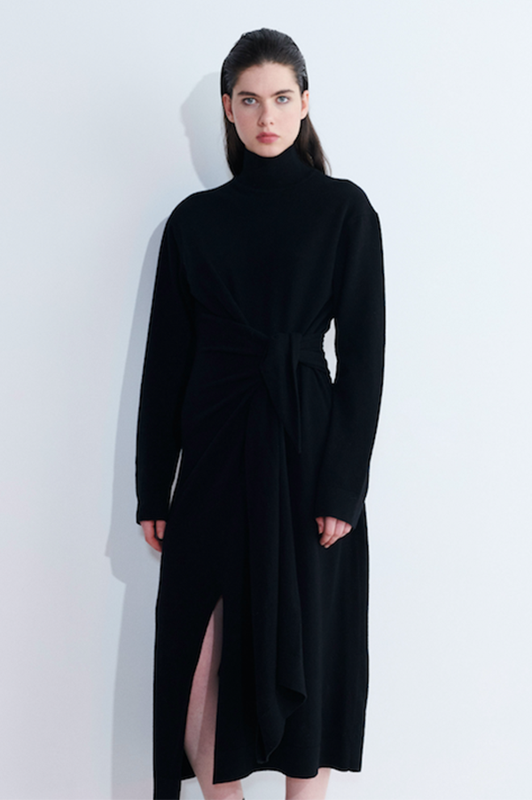 Christian Wijnants Krissy Turtleneck Dress in Black
