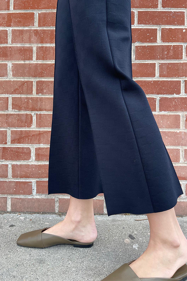 NSFW Kick Pants In Subtle Jacquard Navy – Des Kohan NSFW Kick Pants In Subtle Jacquard Navy – Des Kohan