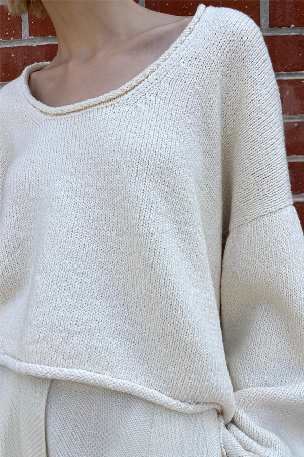 Roving U Neck Sweater in Raw White (Sold Out)