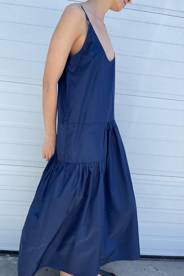 Sofia Silk Slip Dress in Navy Des Kohan Sofia Silk Slip Dress in Navy Des Kohan
