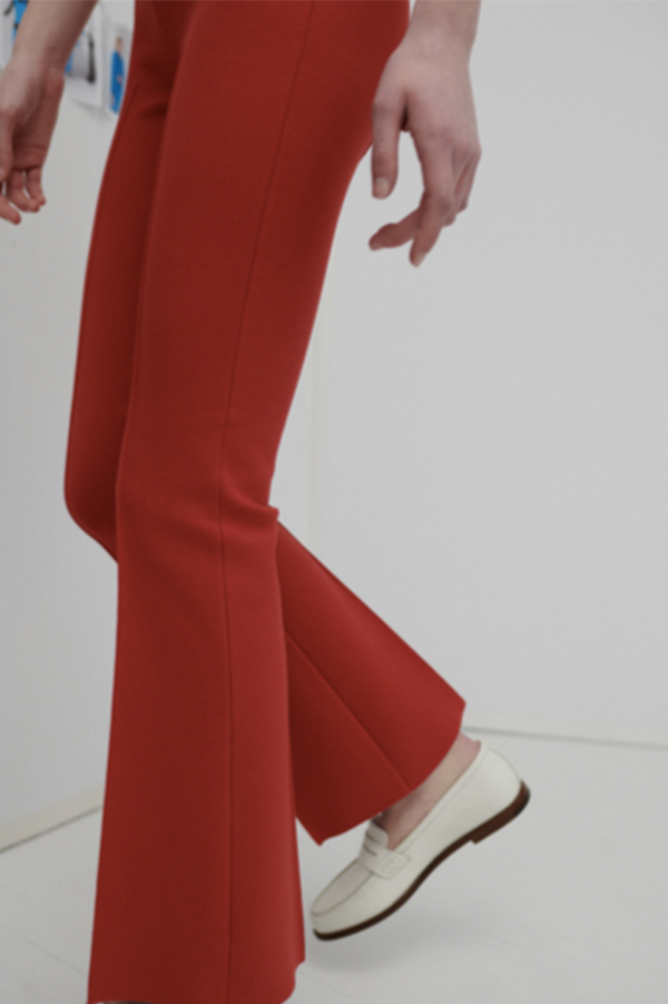 Long Kick Pant in Red