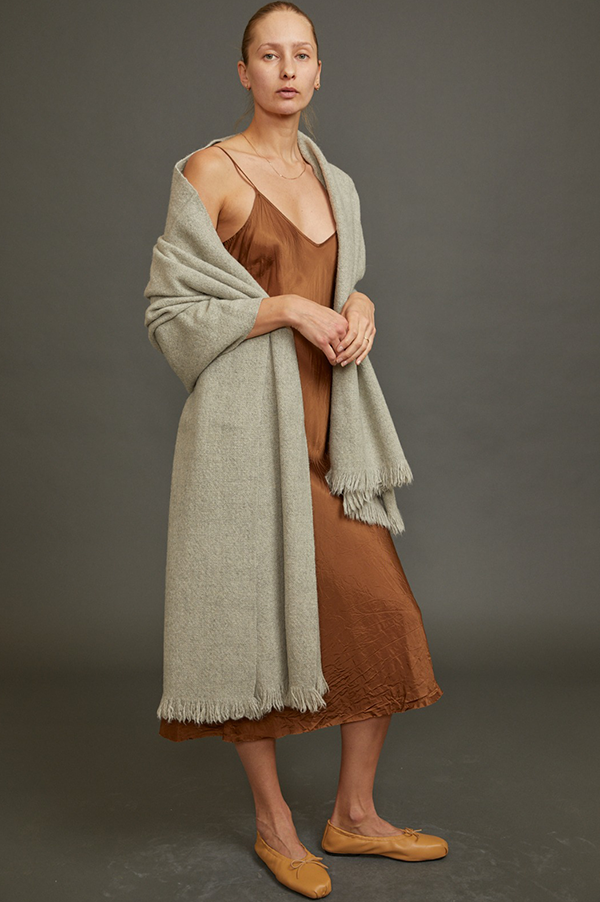 Calf-Length Bias Long Slip in Amber (Sold Out)  Des Kohan