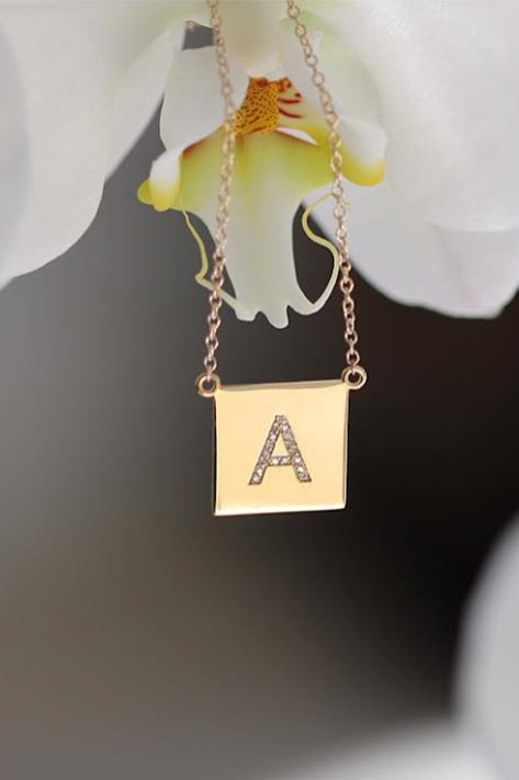 First and top last initial necklace