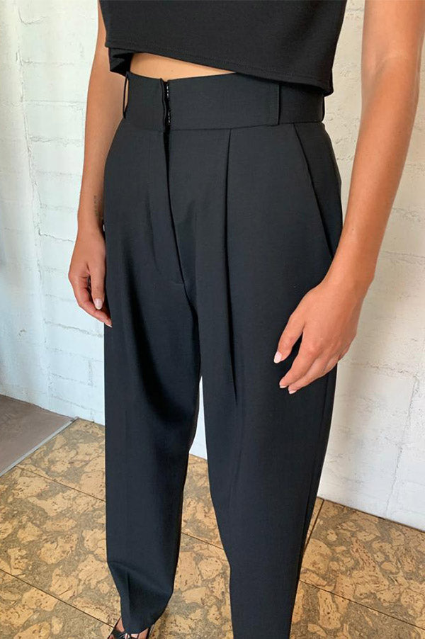 Sid Neigum Japanese Suiting Pant with Single Pleat In Black