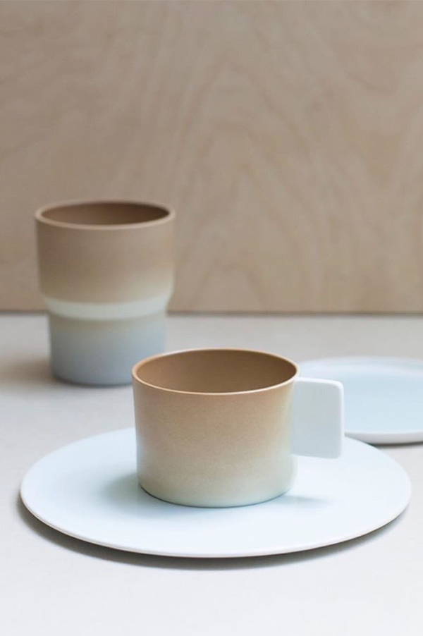 S&B Light Brown Coffee Cup with Saucer – Des Kohan