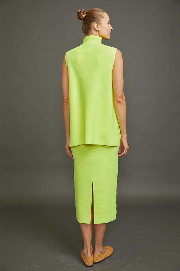 Kewi Whole Garment Knit Sleeveless Top In Fluorescent Yellow (Sold Out)