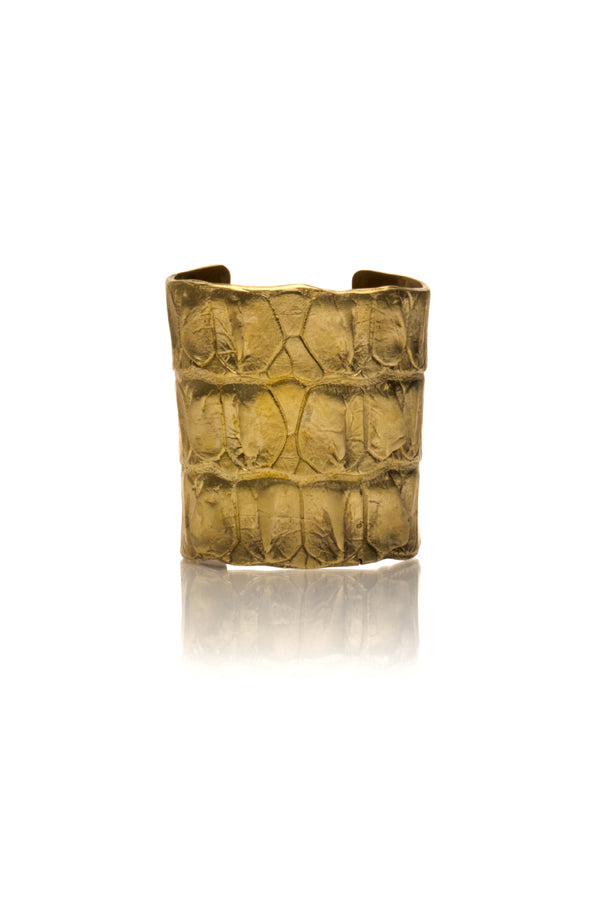 Brass Croc Cuff Bracelet