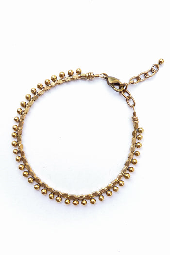 Vintage Brass Bead Bracelet