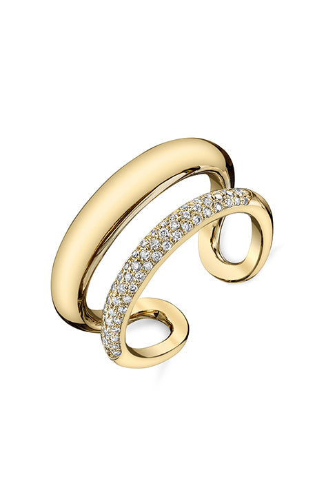 Gabriela Artigas Twin Tusk Ring with Pave Diamonds – Des Kohan