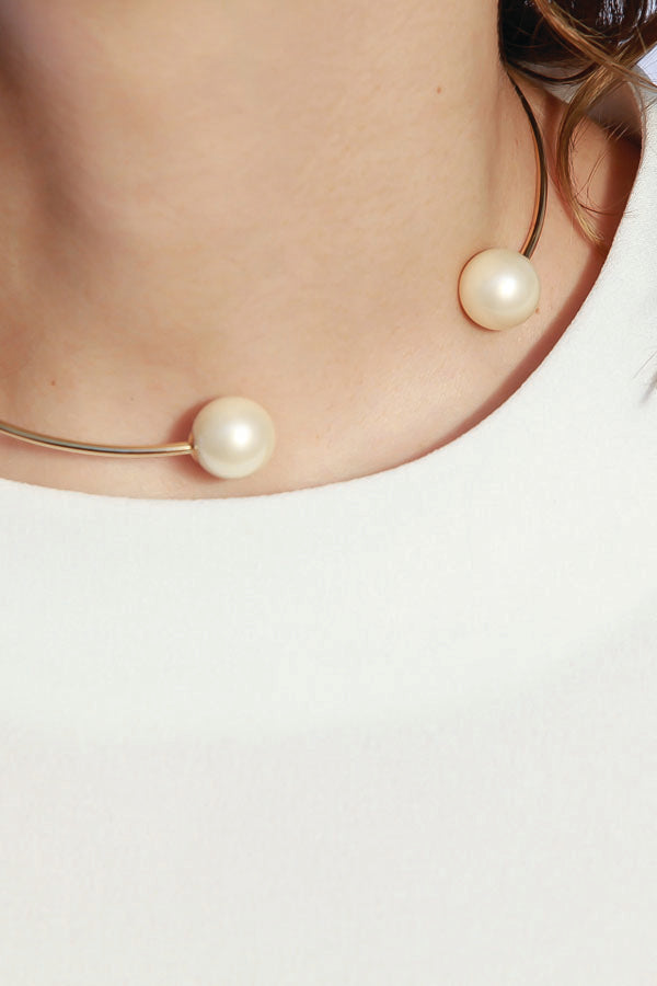 Gold Double Pearl Choker