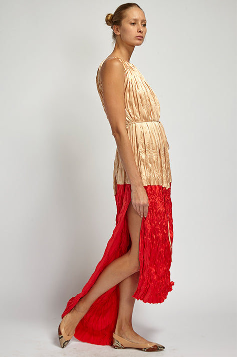 Crushed satin dress 2025