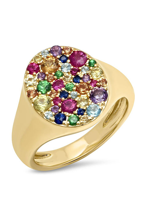 Multi Colored Signet Pinky Ring