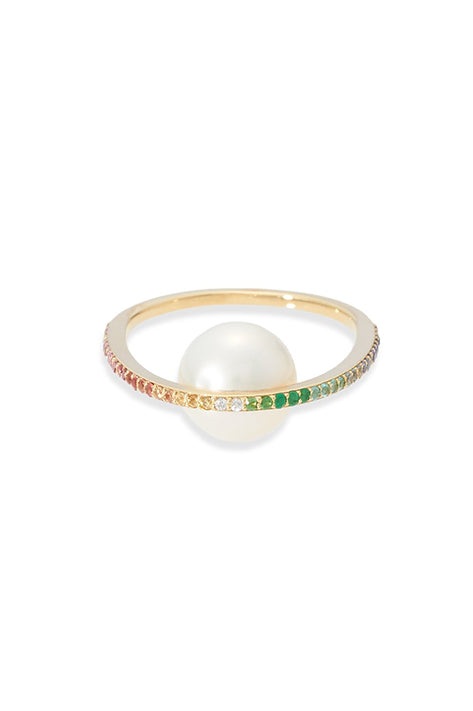 Nataf Joaillerie Rainbow Pearl Orbit Ring