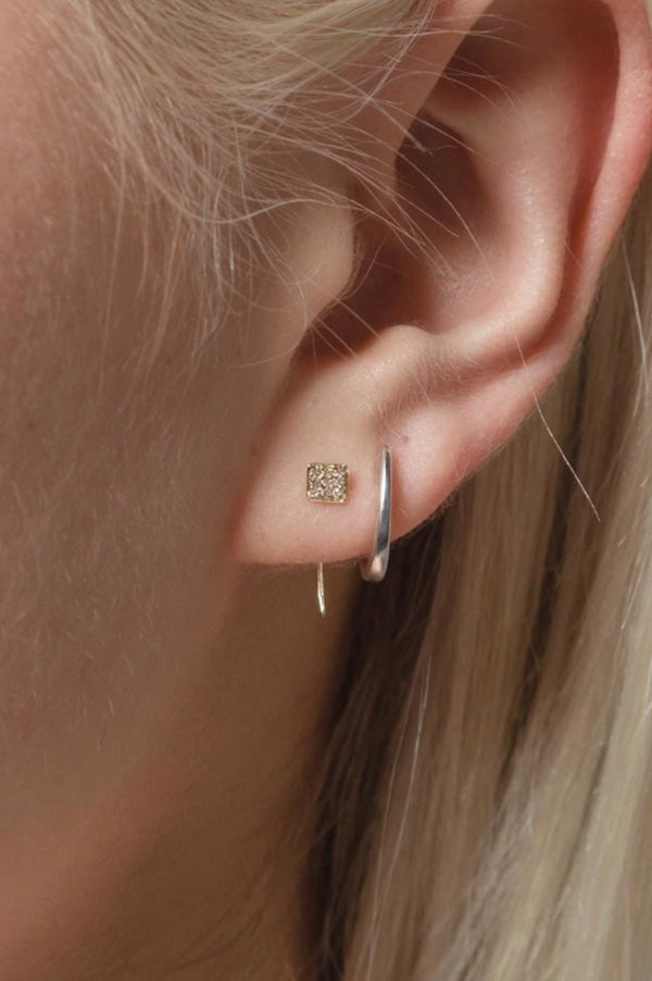 Gabriela Artigas single Pave Square Infinite Tusk Earring