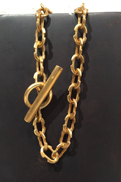 Tiny Deco Link Choker Chain in Acid Gold