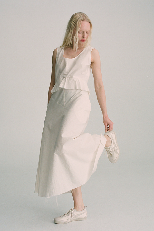 Garden Skirt in Shirting Stripe