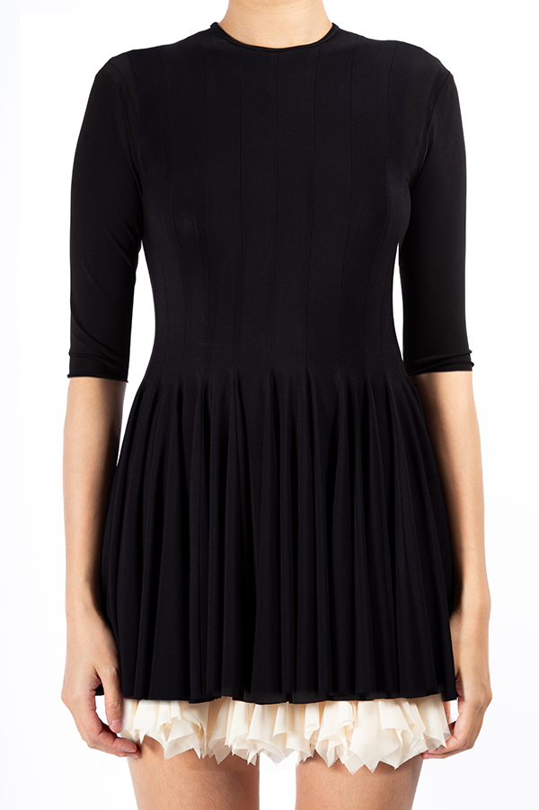Ashlyn 3/4 Sleeve Kelly Dress in Black