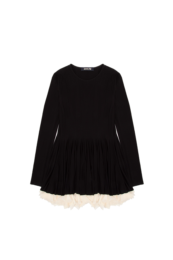 Ashlyn 3/4 Sleeve Kelly Dress in Black