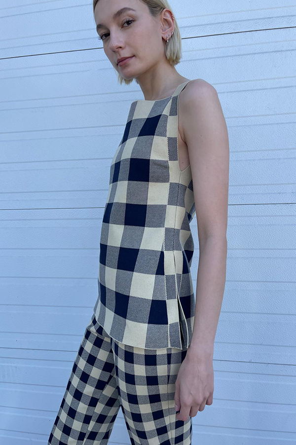 High Sport Asher Top in Navy Light Khaki. High Sport Asher Top. High Sport Navy Light Khaki. Asher Gingham Top High Sport. High Sport Kohan Kick Navy Yellow Asher Top. Navy Light Khaki Des Kohan High Sport. Des Kohan Asher Top High Sport. Des Kohan Boutique. Des Kohan Los Angeles. Des Kohan West Hollywood. High Sport shop Los Angeles.