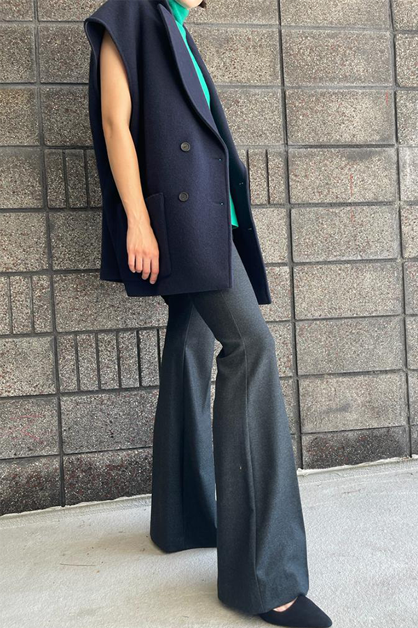 Dusan wool boot cut flannel pants in musk