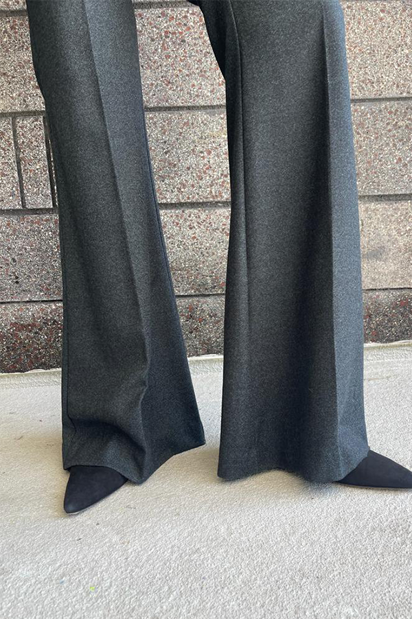 Dusan wool boot cut flannel pants in musk