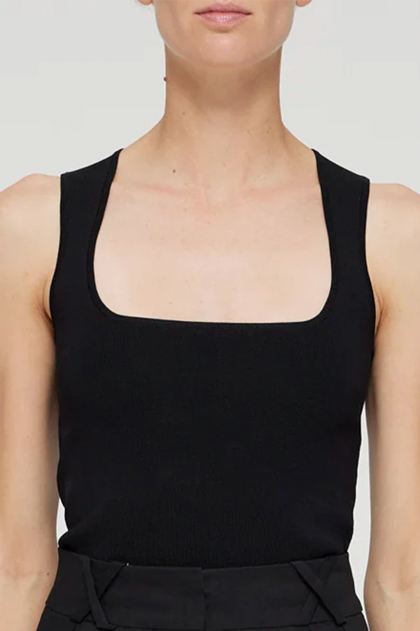 Bustier-Shaped Knitted Top in Black
