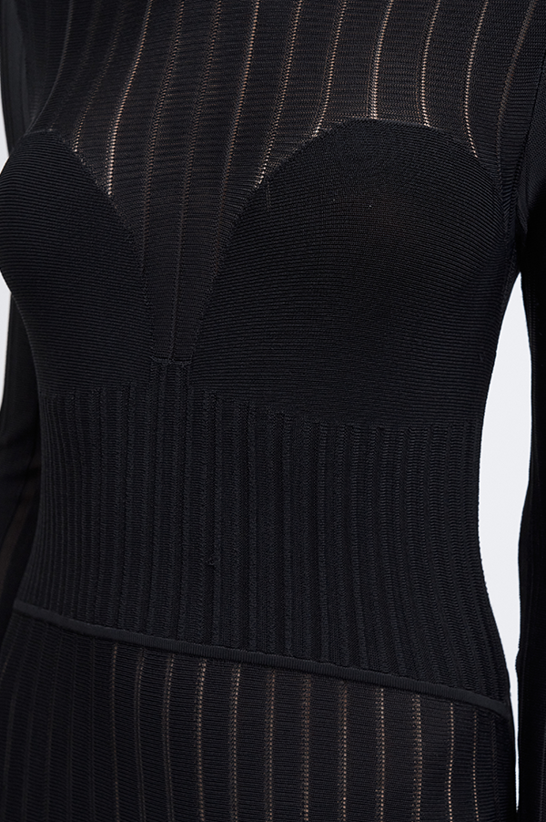 Bustier Variegated Dress in Black