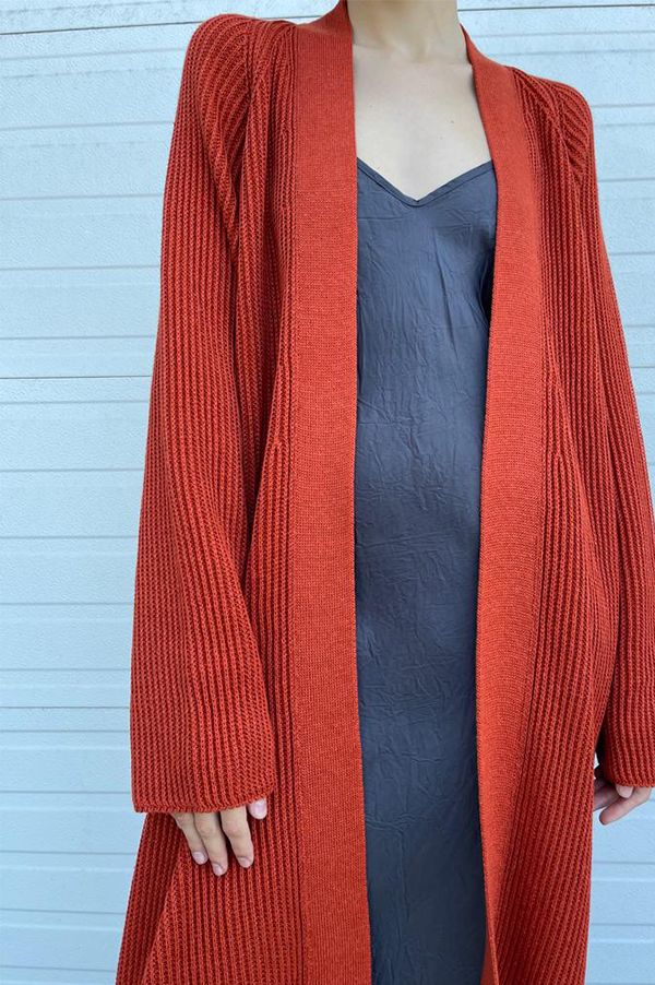 Calf online length cardigan