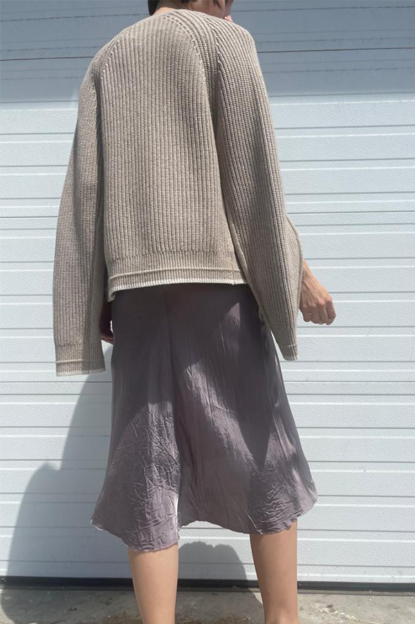 Cocoon Split Sleeve Cardigan in Stone