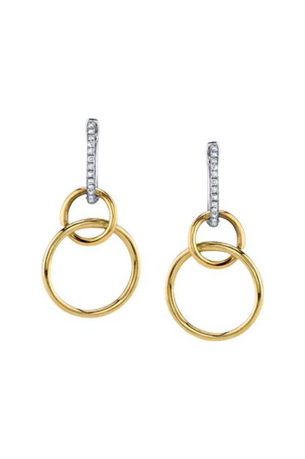 Chain Earring with White Pavé Diamonds