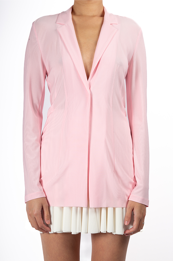Ashlyn Clements Open Front Jacket In Peony Pink