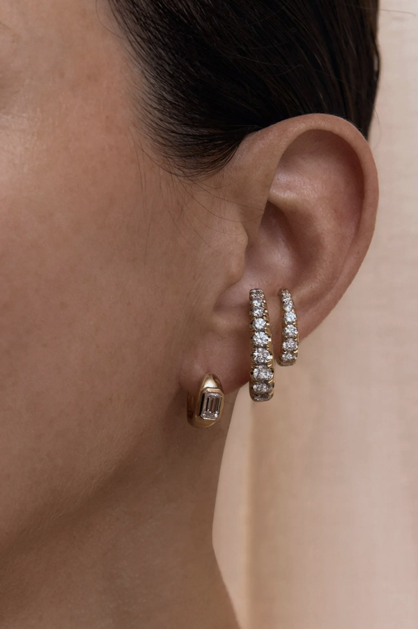 Grande Colmillo Ear Cuff with White Ascending Diamonds
