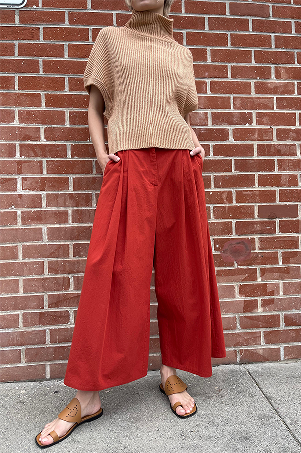 Cotton Samurai Pants in Terracota