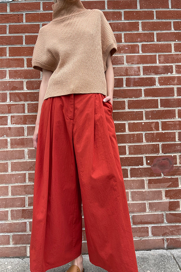 Cotton Samurai Pants in Terracota