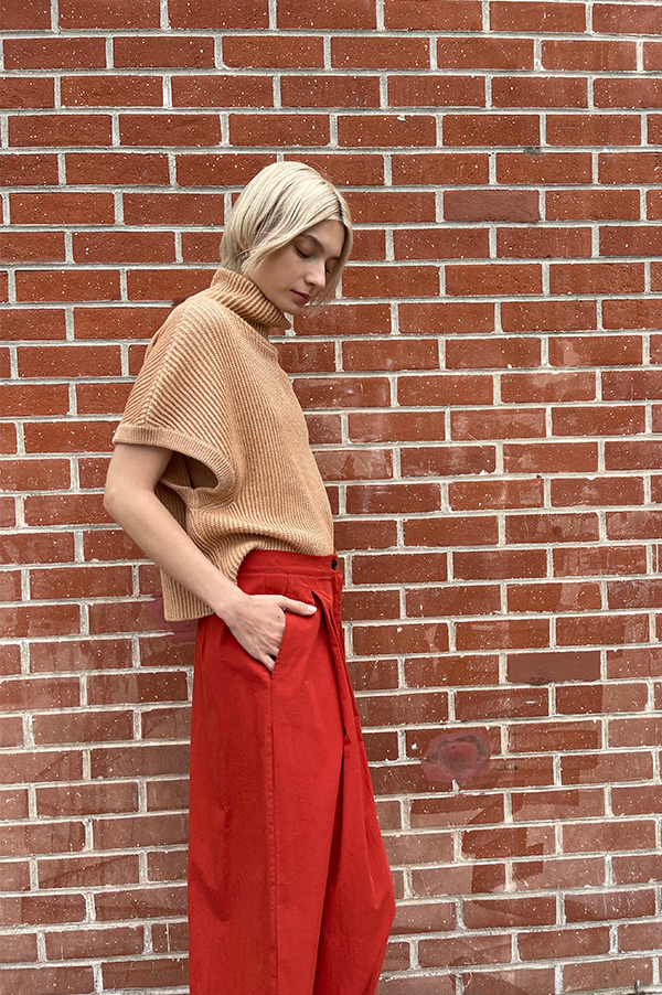 Cotton Samurai Pants in Terracota