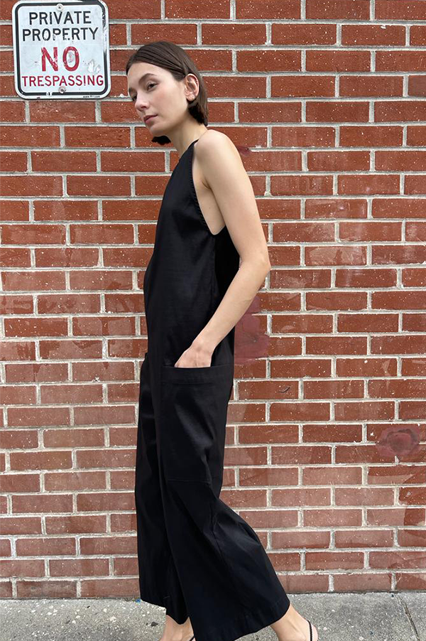 Nomia Cropped Halter Jumpsuit in Black