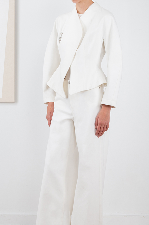 Denim Riley Pants in Off White