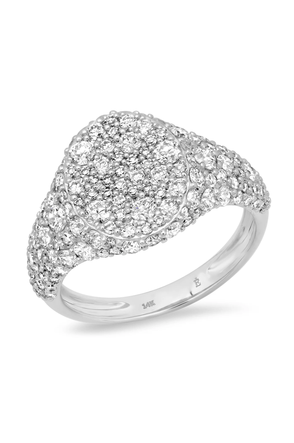 Diamond Encrusted Signet Ring