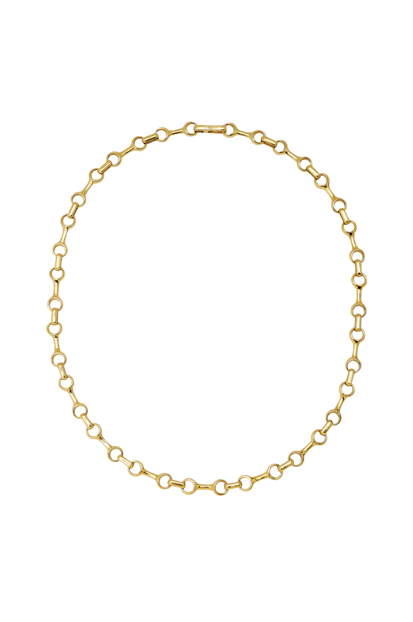 Mini Double Beam Chain Necklace with Tusk Clasp
