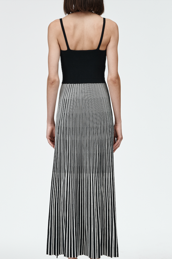Halter Neck Dress in Black Stripe (Sold Out)
