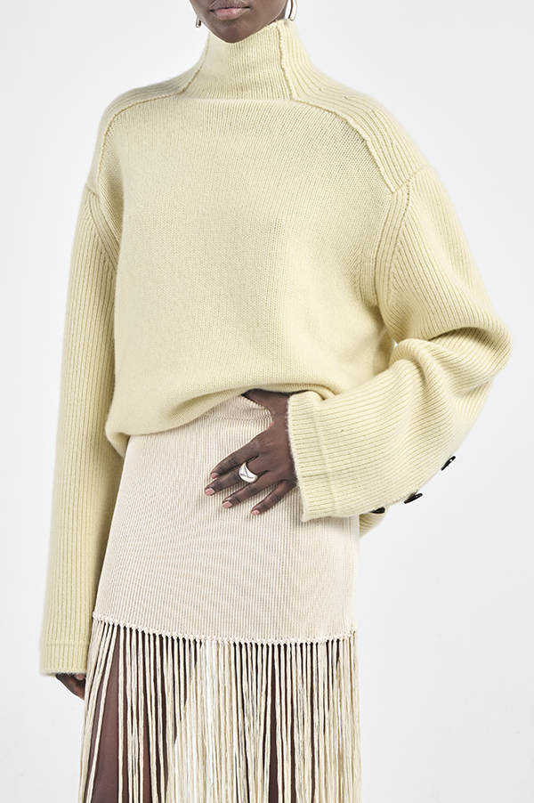Hand Knot Skirt in Ivory