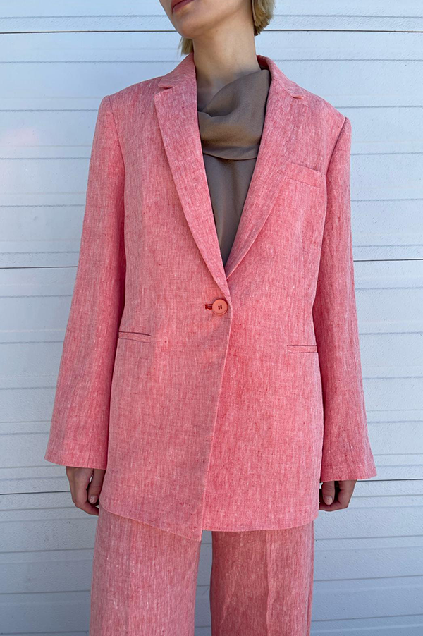 Christian Wijnants Jinja Blazer in Coral Melange