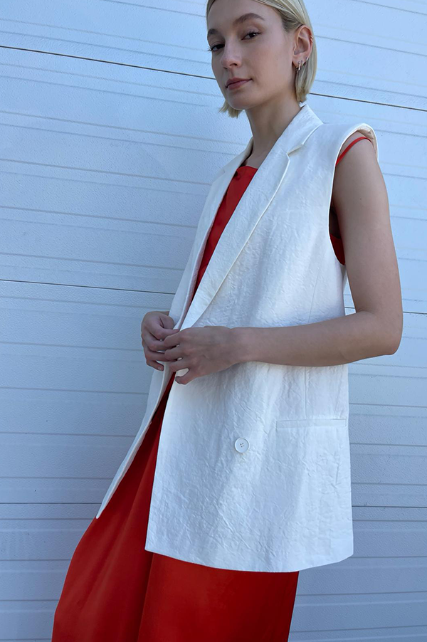 Jollo Sleeveless Vest in Ivory (Sold Out)