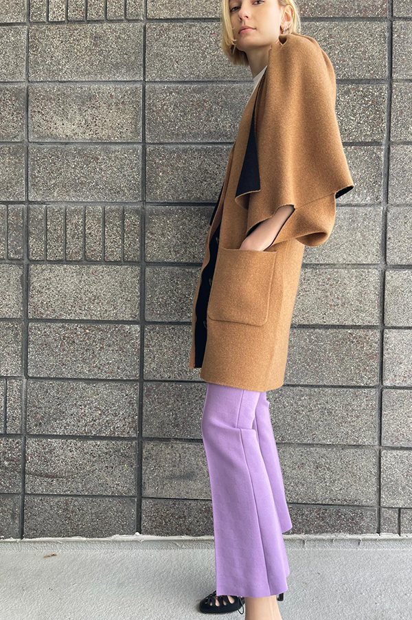 High Sport Kick Stretch-Cotton Pants In Purple