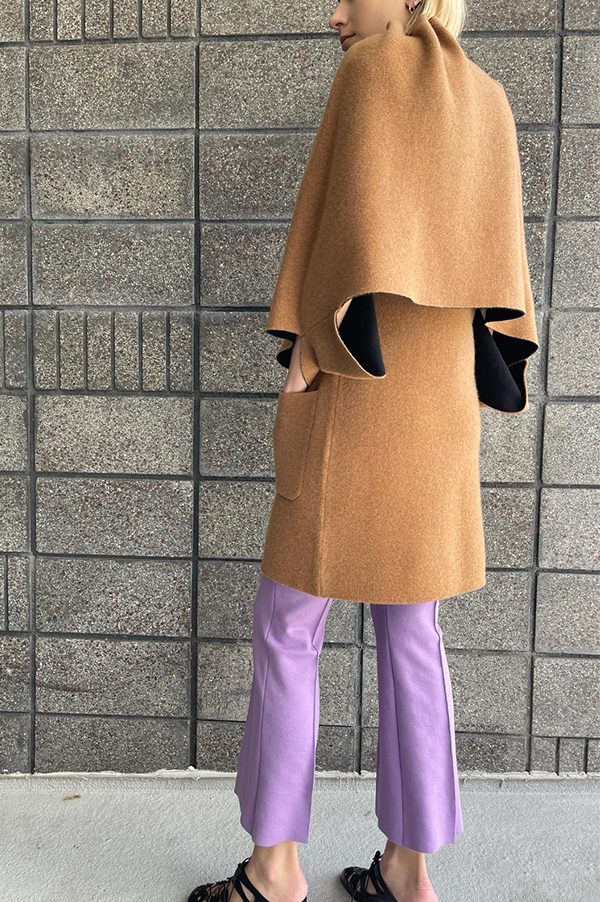 High Sport Kick Stretch-Cotton Pants In Purple