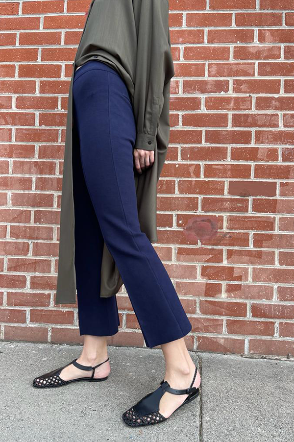 Kick Stretch-Cotton Pants In Subtle Jacquard Navy